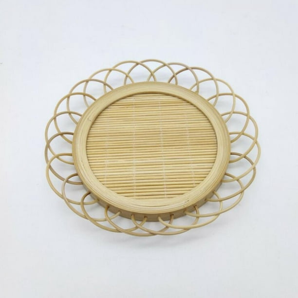 1 X Coasters Rattan Wicker Woven Tea Coffee Insulation Placemats Retro Handmade